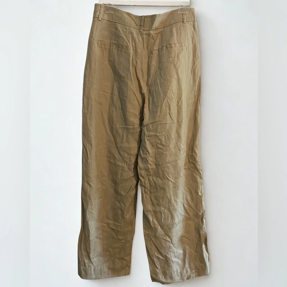 NWT Everlane European Flax Linen High Waisted Wide Leg Trousers Size 10